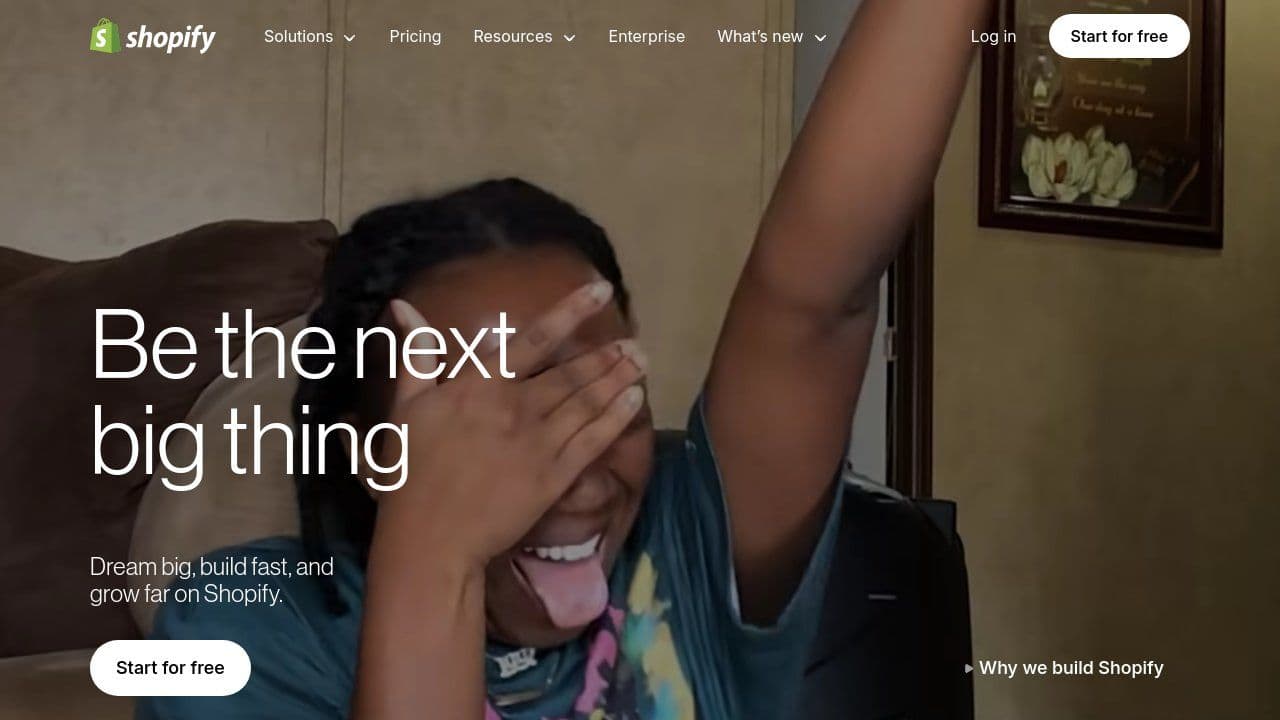 Shopify homepage screenshot